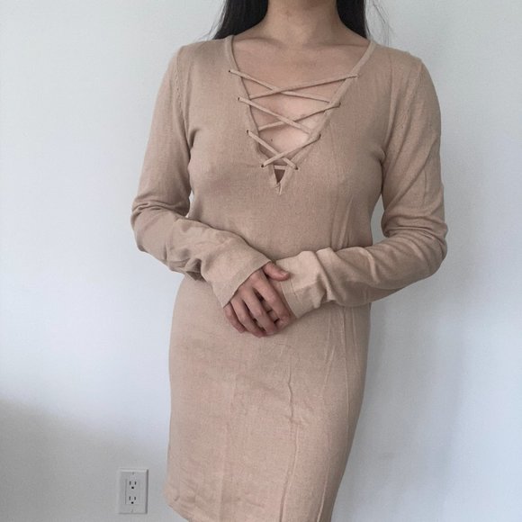 [NWT] Criss-Cross Sweater Dress - Picture 1 of 3
